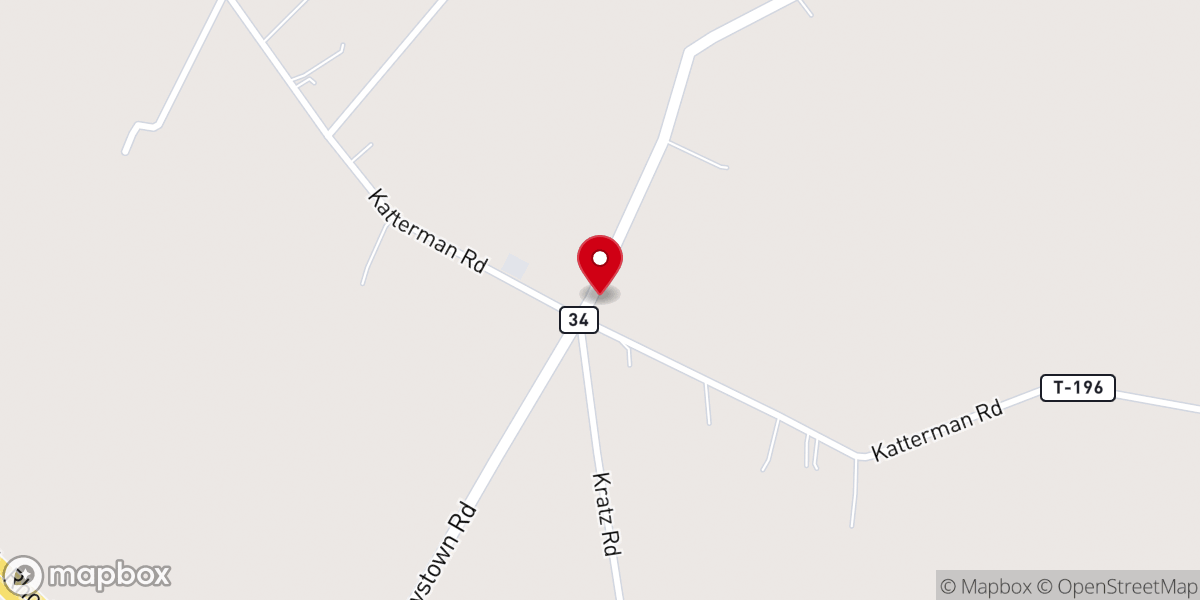 Map showing location of Katterman Church