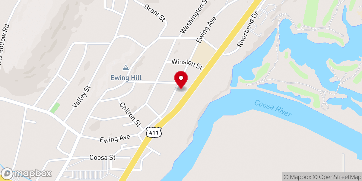 Map showing location of North Gadsden Baptist Church