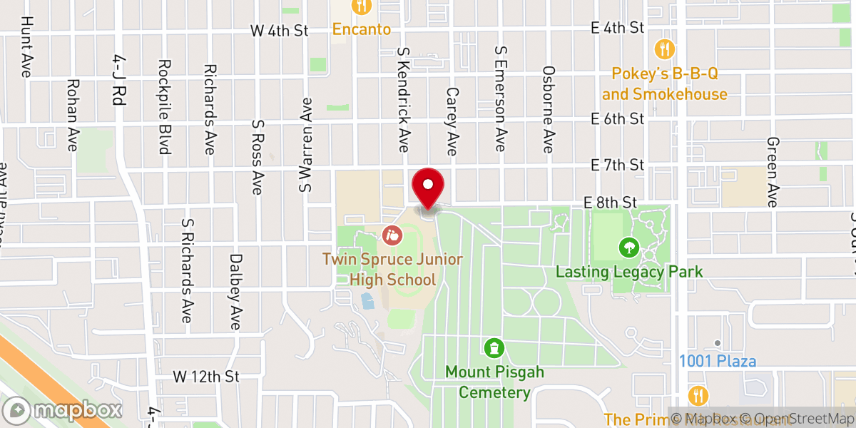 Map showing location of Jericho Baptist Church