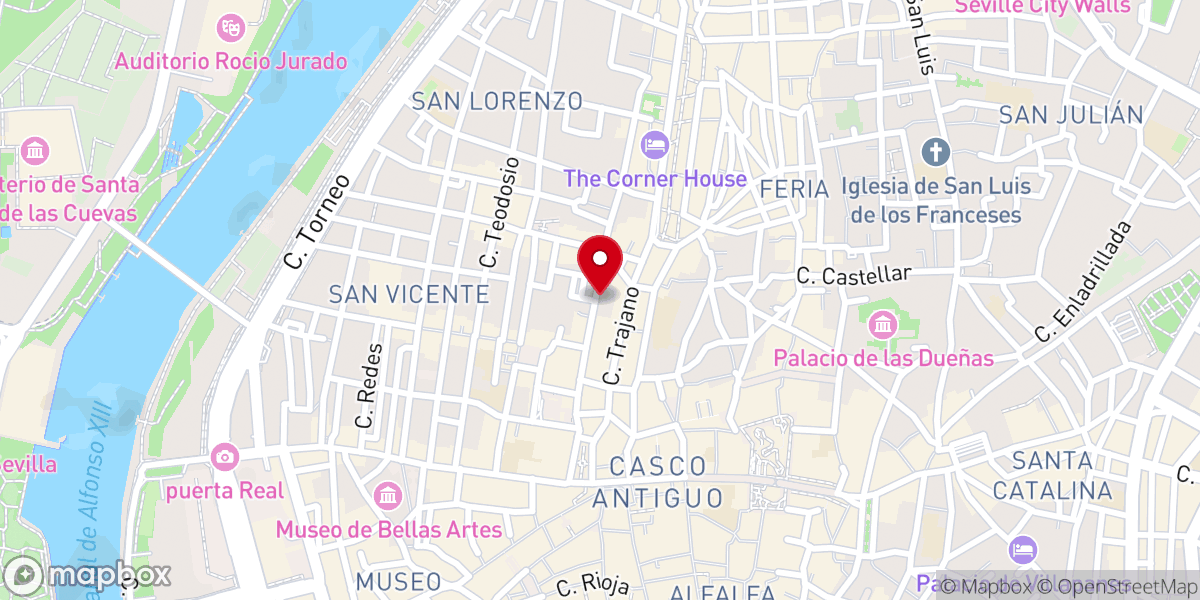 Map showing location of Iglesia del Sagrado Corazón
