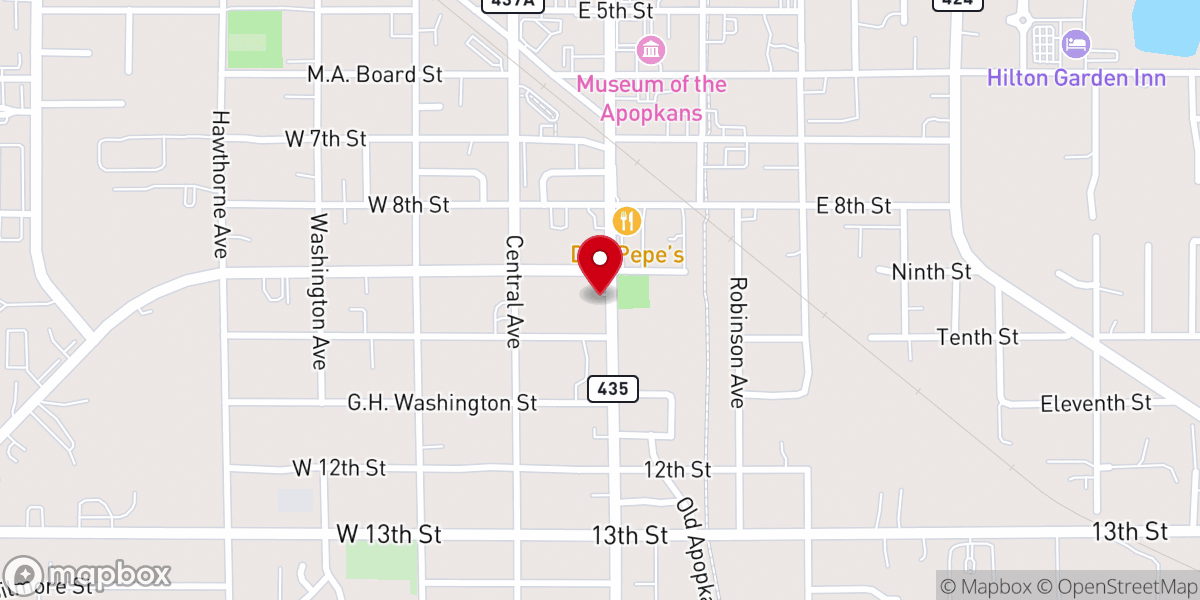 Map showing location of Bethel Baptist Church-Apopka