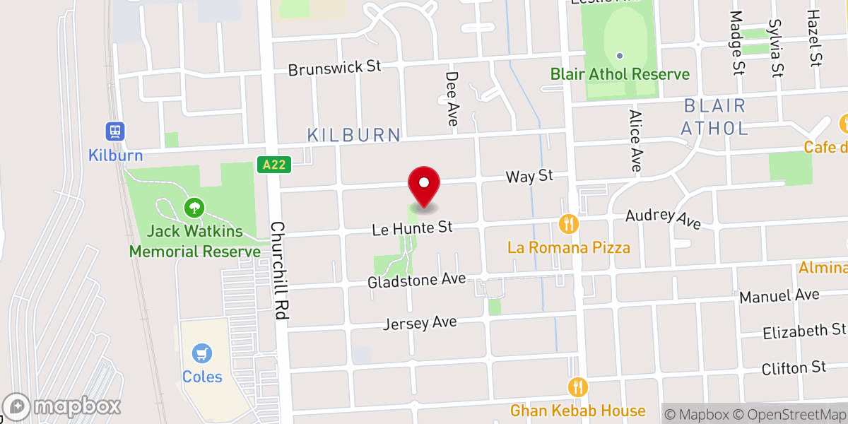 Map showing location of St Brigid's Church Kilburn
