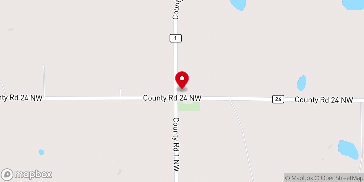 Map showing location of Christina Lake Lutheran Church