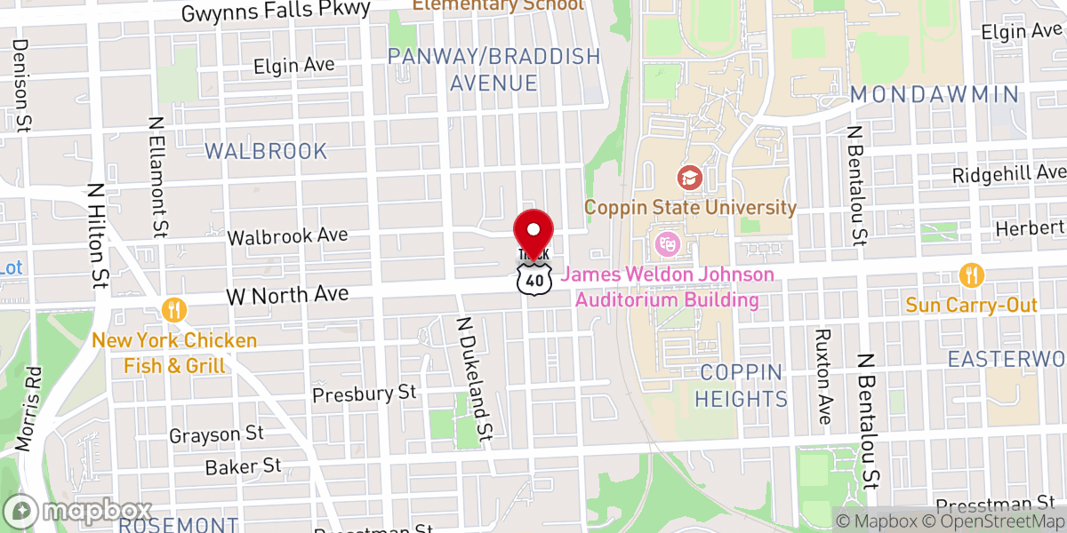 Map showing location of Greater New Hope Baptist Church