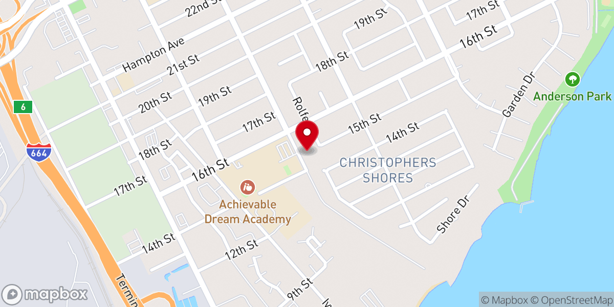 Map showing location of Tabernacle Baptist Church East End