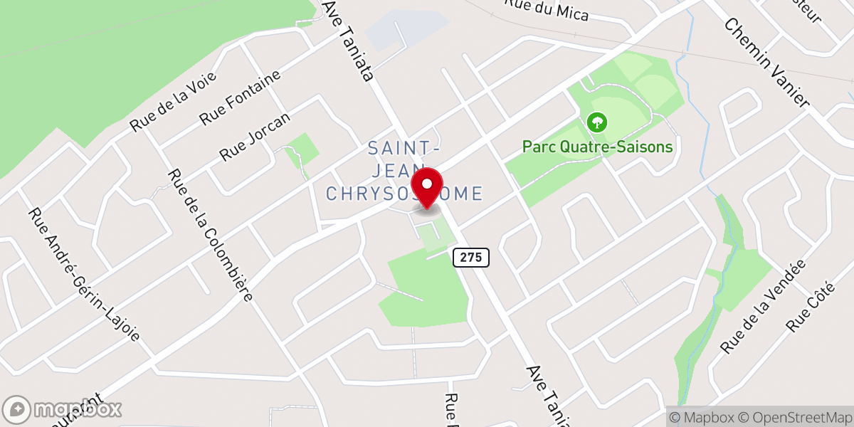 Map showing location of Saint-Jean Chrysostom's Church