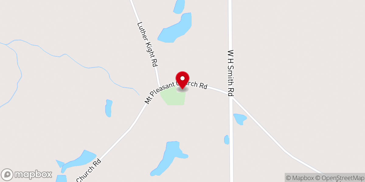 Map showing location of Mount Pleasant Baptist Church