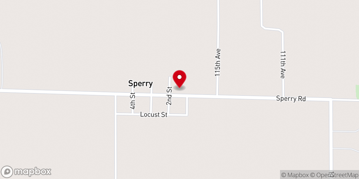 Map showing location of Sperry United Methodist Church