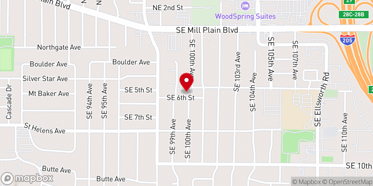 Map showing location of Skyview Baptist Church