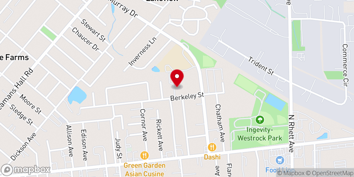 Map showing location of Iglesia Adventista del Séptimo Día Hispana de Hanahan / Hanahan Spanish Seventh-day Adventist Church