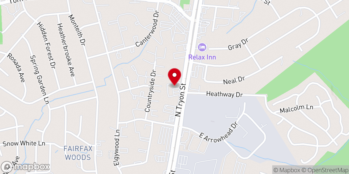 Map showing location of North Carolina Restoration Church