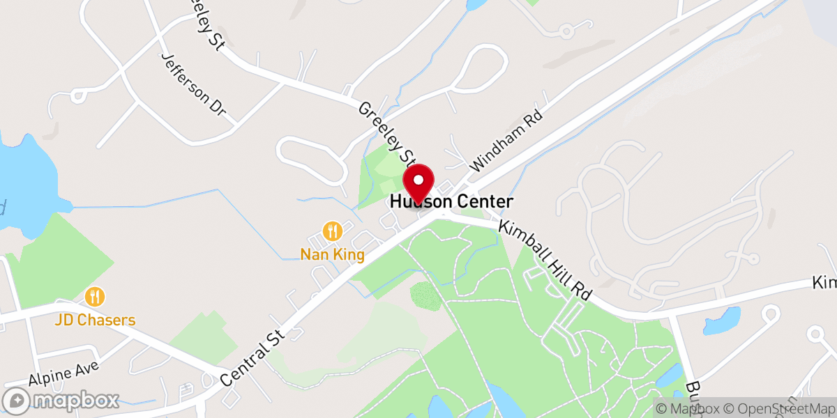 Map showing location of First Baptist Church of Hudson
