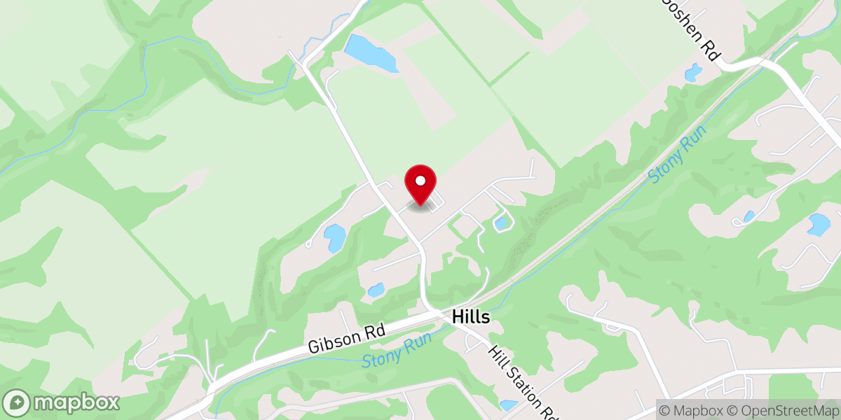 Map showing location of Hill Station Baptist Church