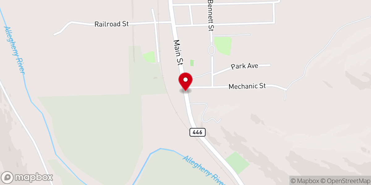 Map showing location of Eldred First Church of God