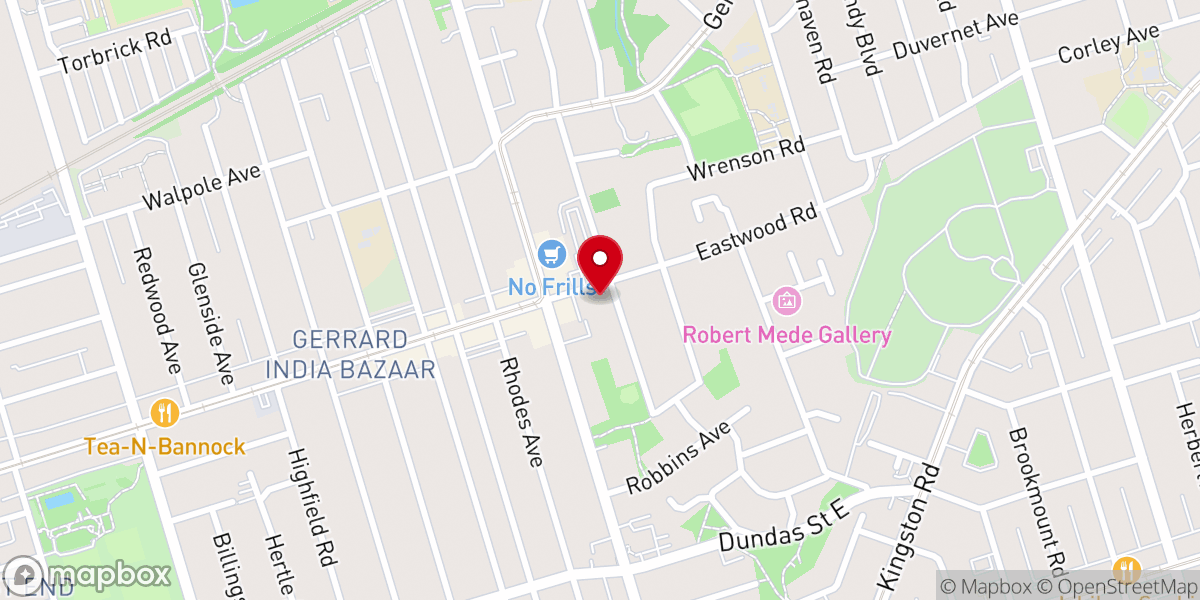 Map showing location of Toronto Formosan Presbyterian Church