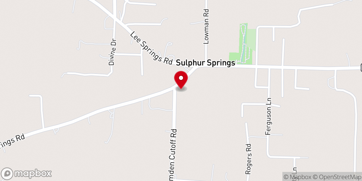 Map showing location of Sulphur Springs United Methodist