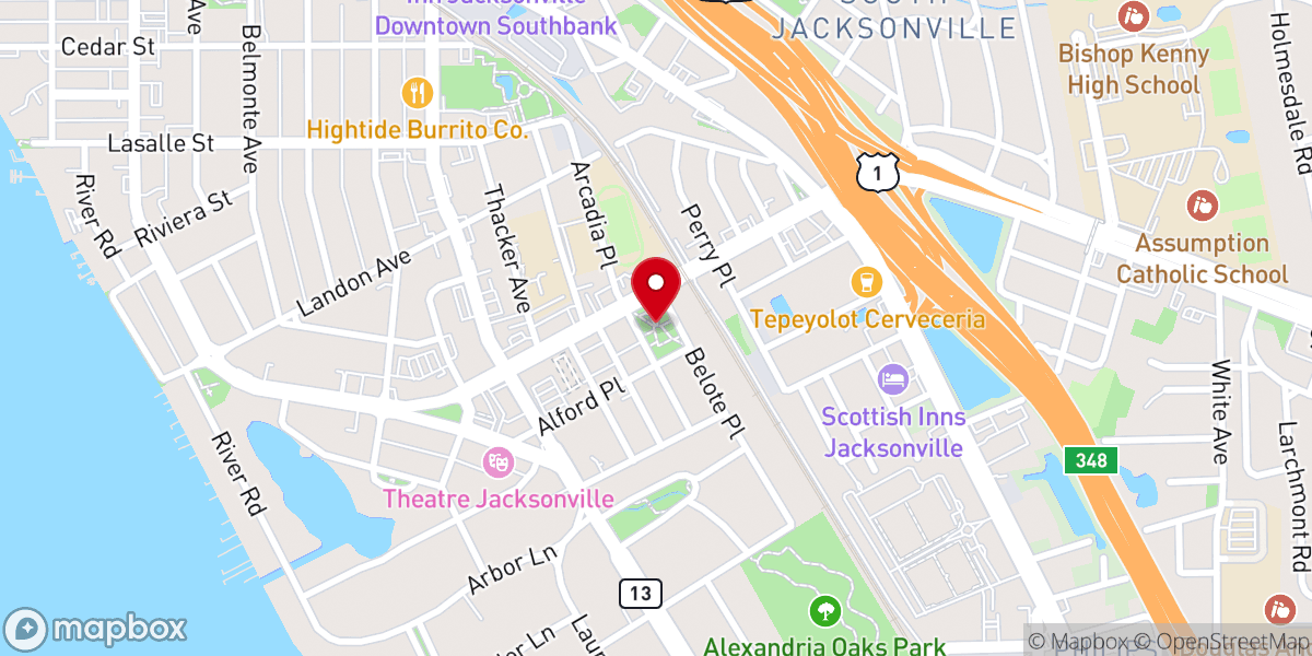 Map showing location of San Marco Preservation Hall & Stockton Cottage