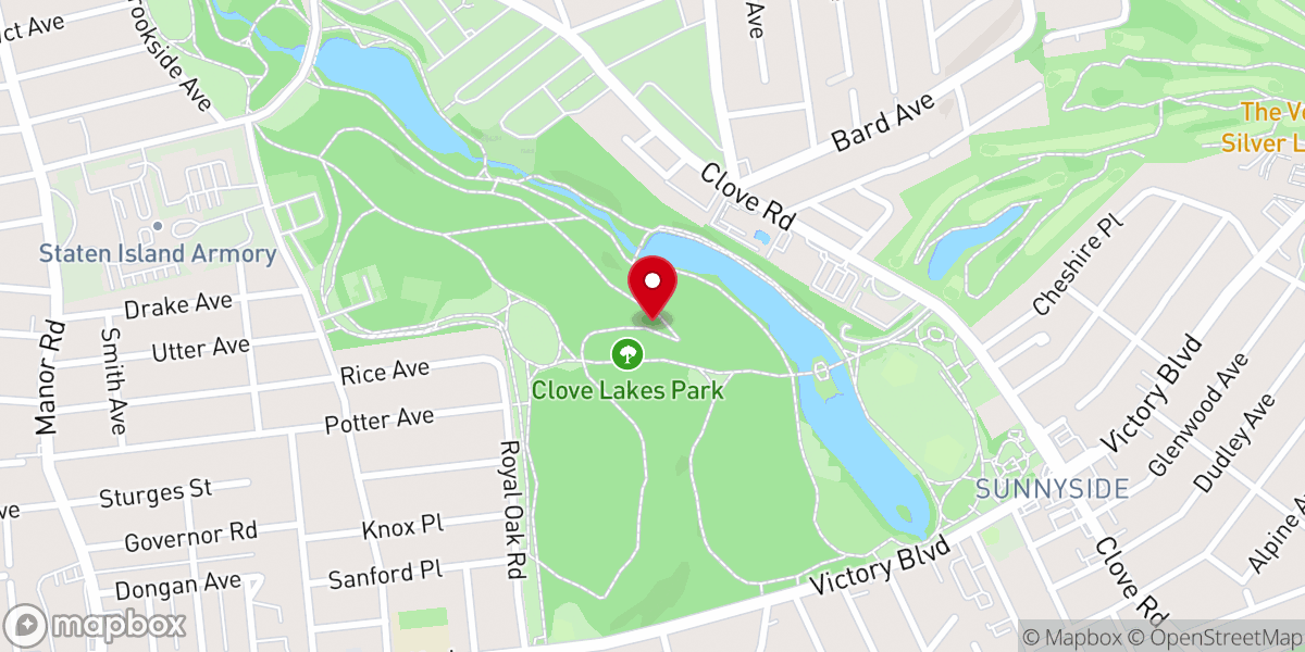 Map showing location of Clove Lakes Park