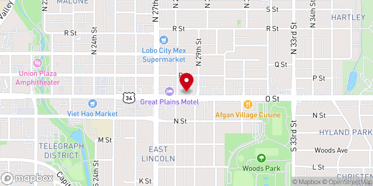 Map showing location of Lincoln Karen Baptist Church