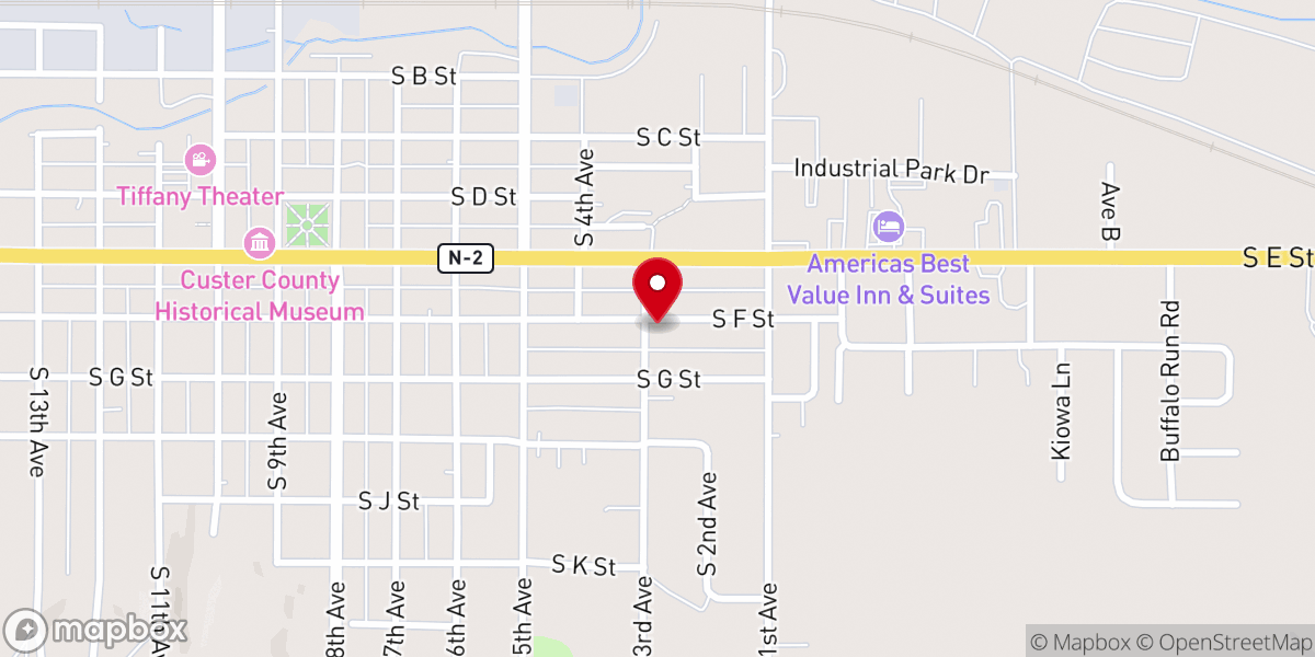 Map showing location of Assembly of God Church