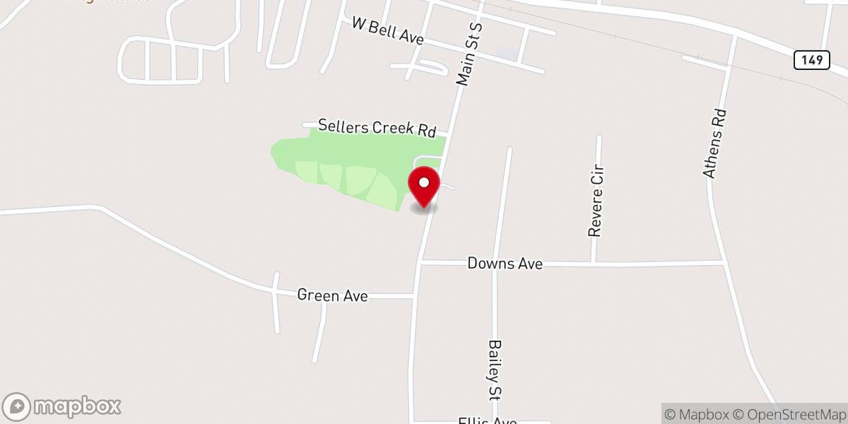 Map showing location of First United Pentecostal Church