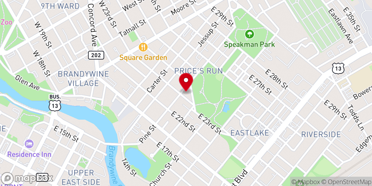 Map showing location of Bethel Pentecostal Church