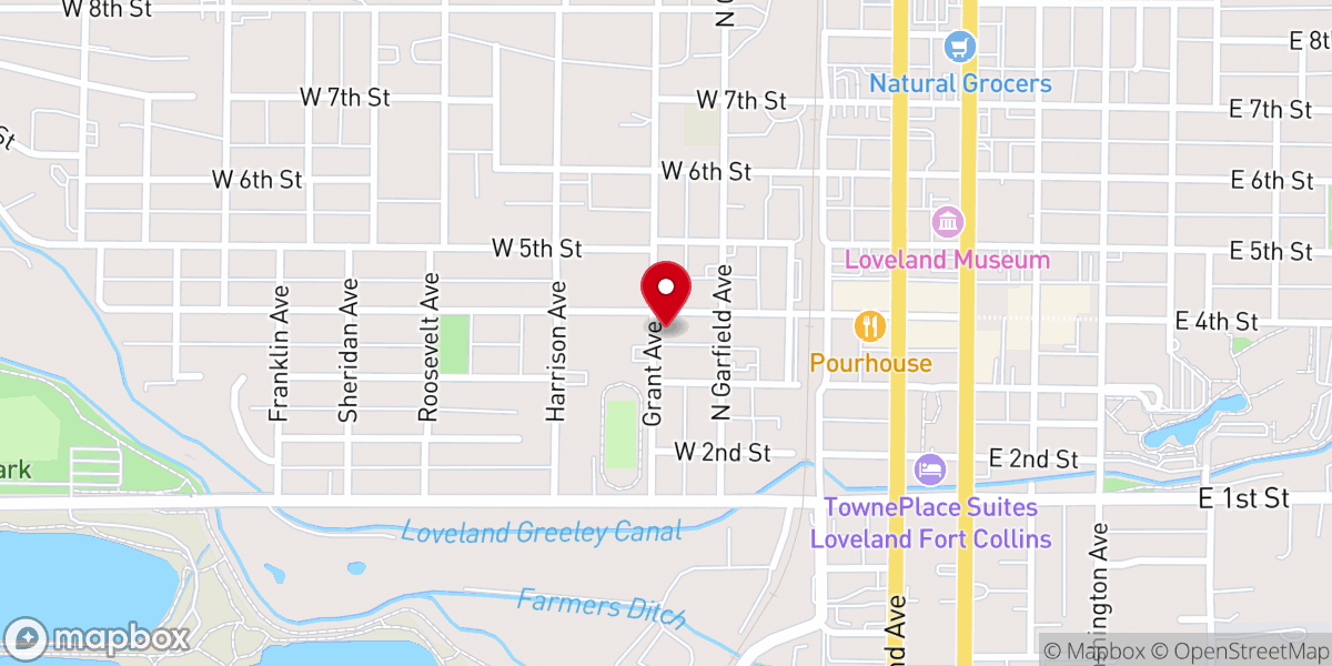 Map showing location of Calvary Chapel Loveland