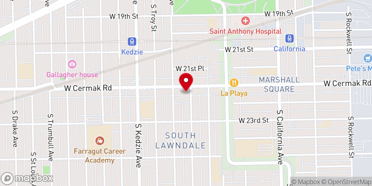 Map showing location of Our Lady of Tepeyac Parish