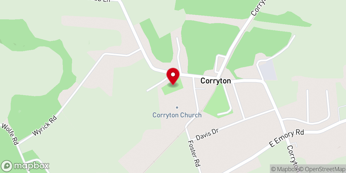 Map showing location of Corryton Church Park