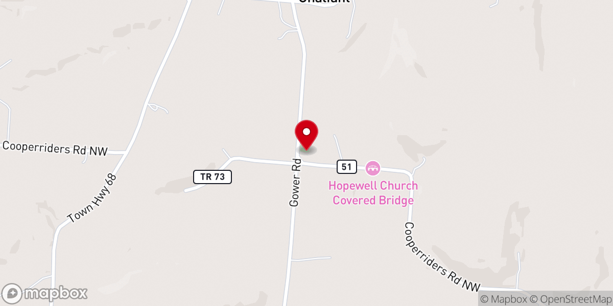 Map showing location of Hopewell United Methodist Church