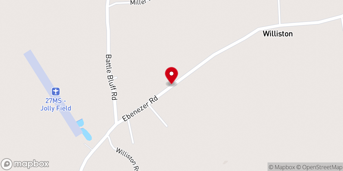 Map showing location of New Prospect Church