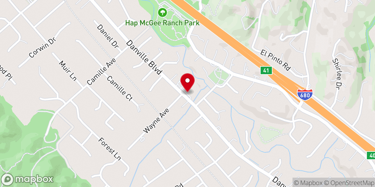Map showing location of San Ramon Valley United Methodist Church
