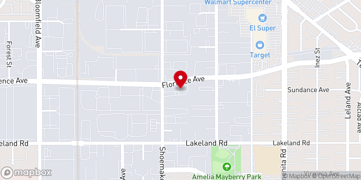 Map showing location of Whittier Community Christian