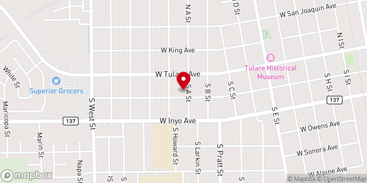 Map showing location of Church of God