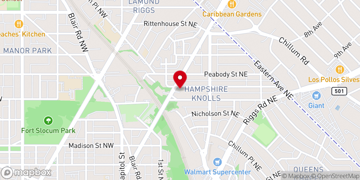 Map showing location of DC Reformed Church