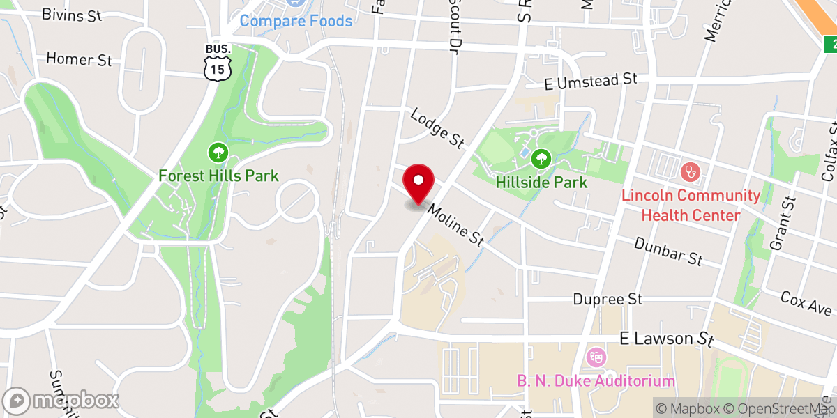 Map showing location of Lincoln Memorial Baptist Church