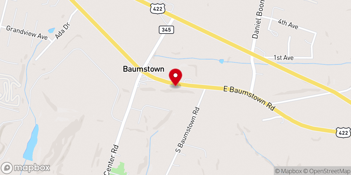 Map showing location of Daniel Boone Bible Baptist Church