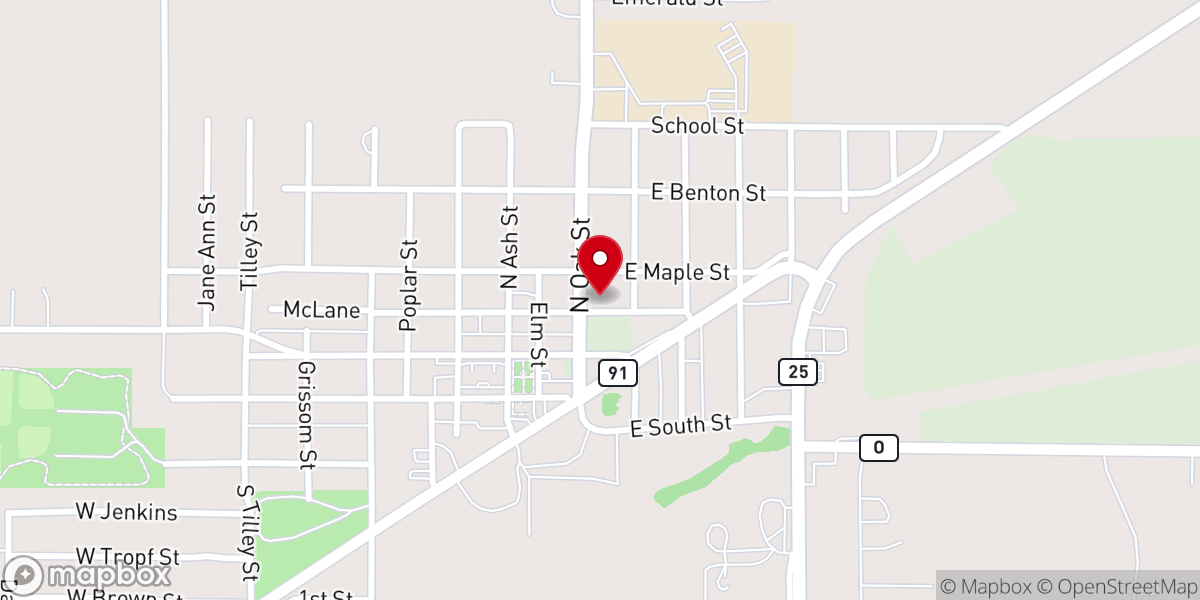 Map showing location of Advance United Methodist Church