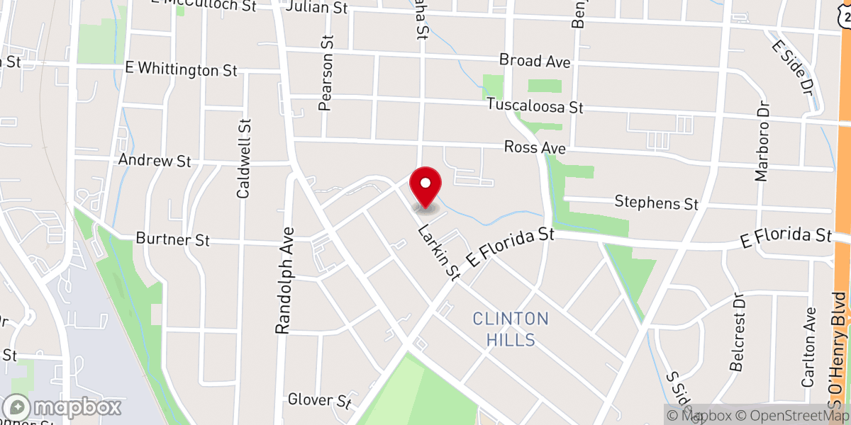 Map showing location of St. Paul Baptist Church