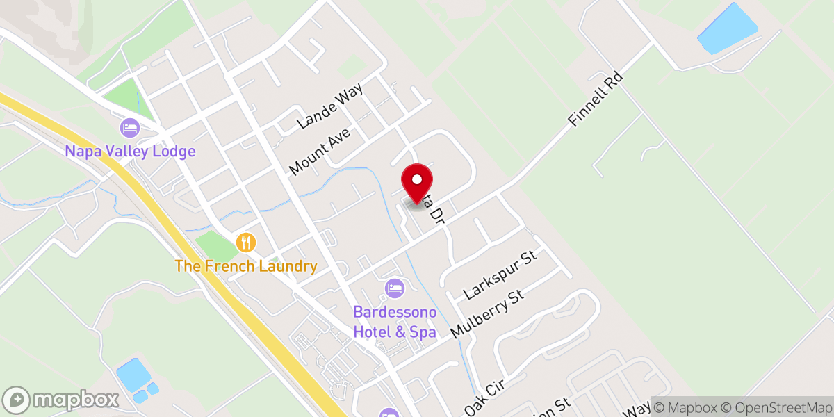 Map showing location of Yountville Seventh-day Adventist Church