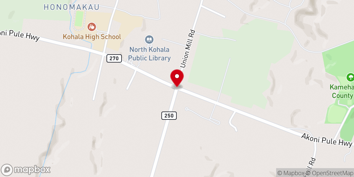 Map showing location of Kapaau