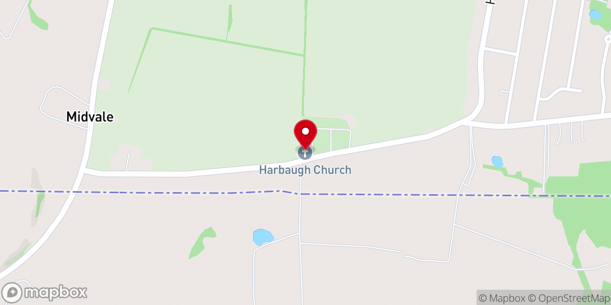 Map showing location of Harbaugh Church