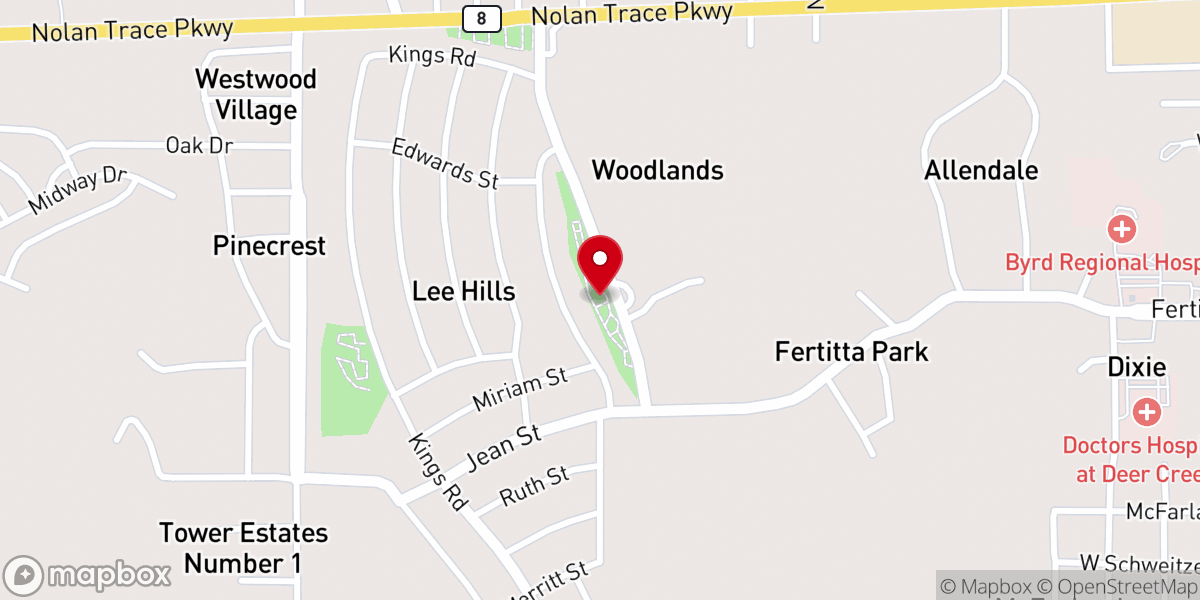 Map showing location of Leesville ART Park