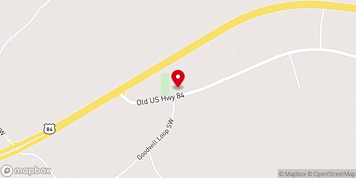 Map showing location of Pleasant Grove Baptist Church