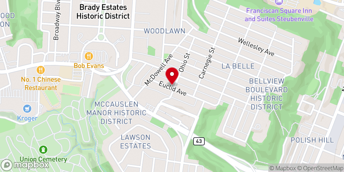 Map showing location of La Belle View Church of Christ