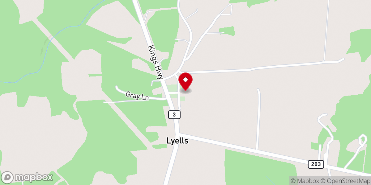 Map showing location of Beulah Church