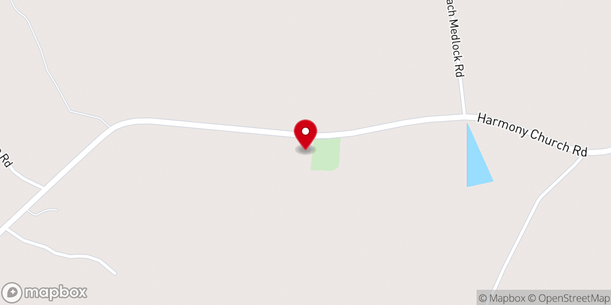 Map showing location of Harmony United Methodist Church