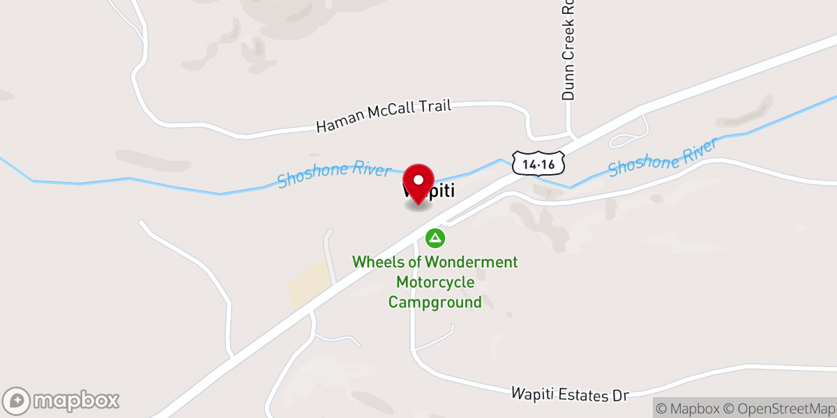 Map showing location of The Wapiti Lodge