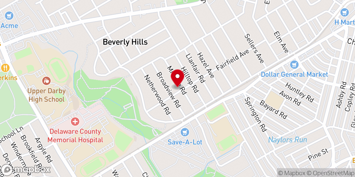 Map showing location of Beverly Hills Peace Community Church