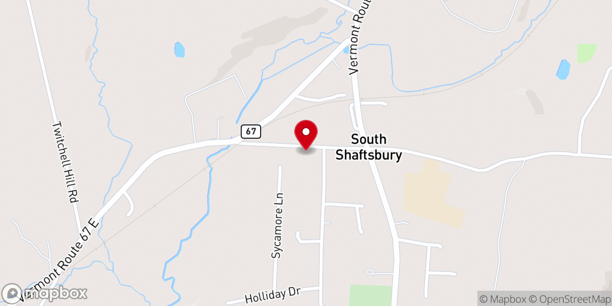 Map showing location of Shaftsbury United Methodist Church - Food Distribution Center